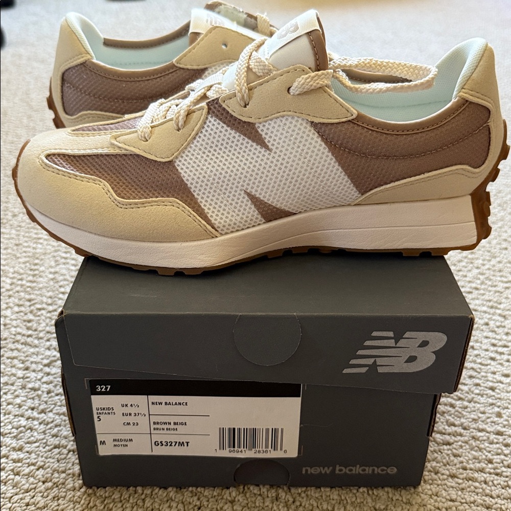 New Balance 327 Brown and Beige Girls size 5